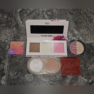 Makeup Bundle- Face Palette, Rude Cosmetics Ombre Blush, Ulta Blush & Highlight